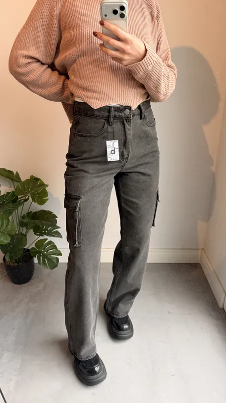 Cargo negro de jeans talle 38