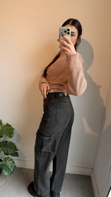 Cargo negro de jeans talle 38