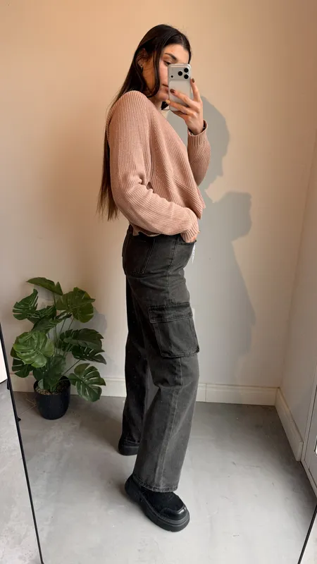 Cargo negro de jeans talle 38