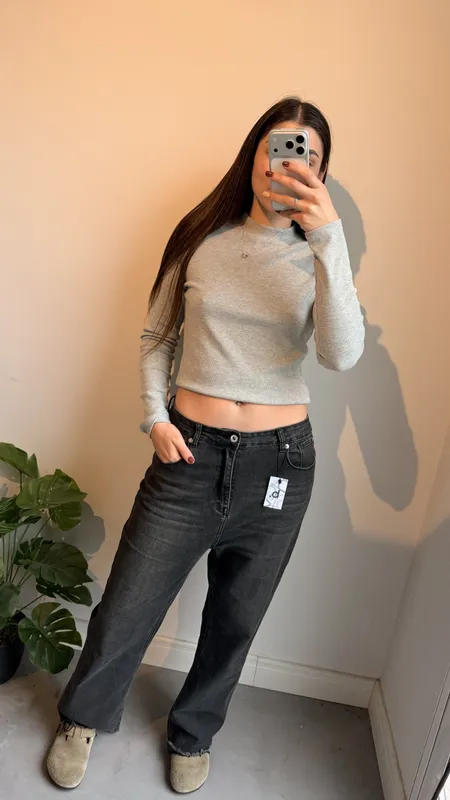 Remera manga larga gris morley talle m