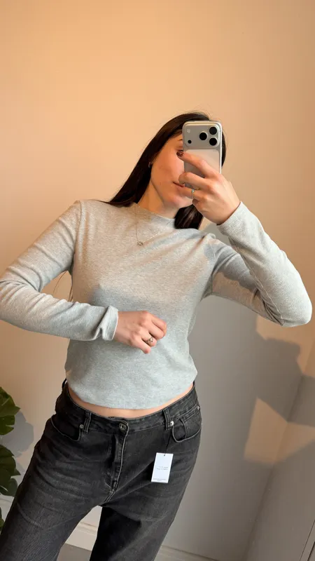 Remera manga larga gris morley talle m