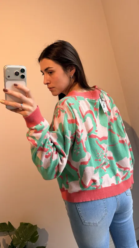 Saco indian rosa y verde talle xl