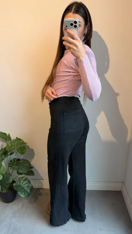 Pantalon negro tiro alto marine talle 38