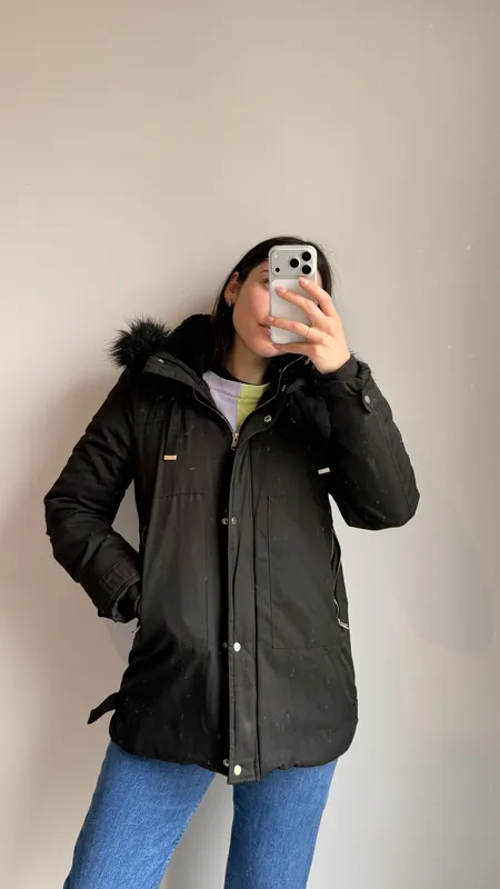 Campera parka con corderito indian talle s