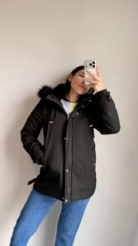 Campera parka con corderito indian talle s