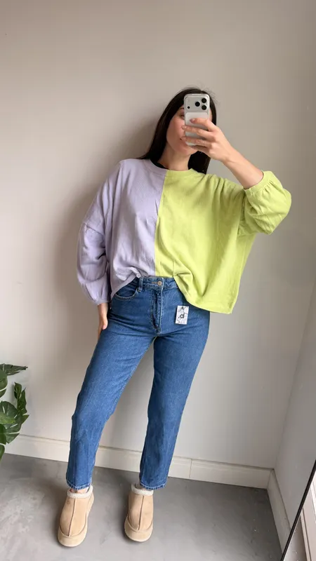 Buzo lila y fluor talle xl