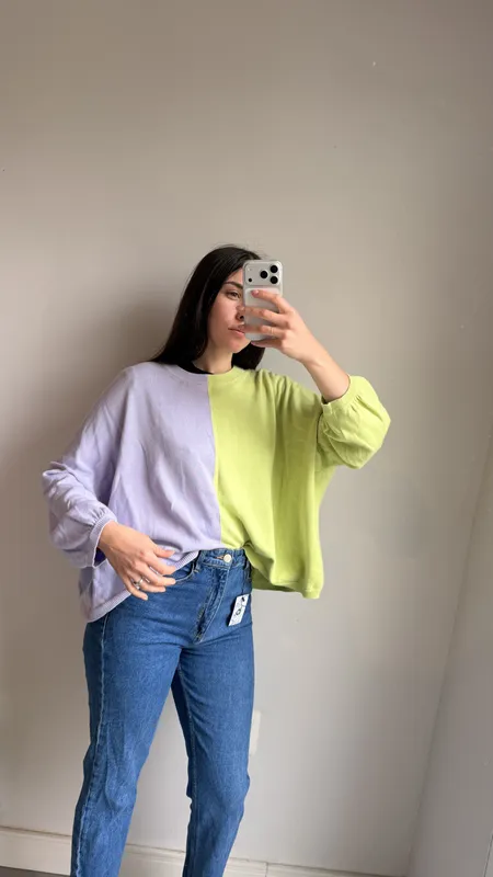 Buzo lila y fluor talle xl