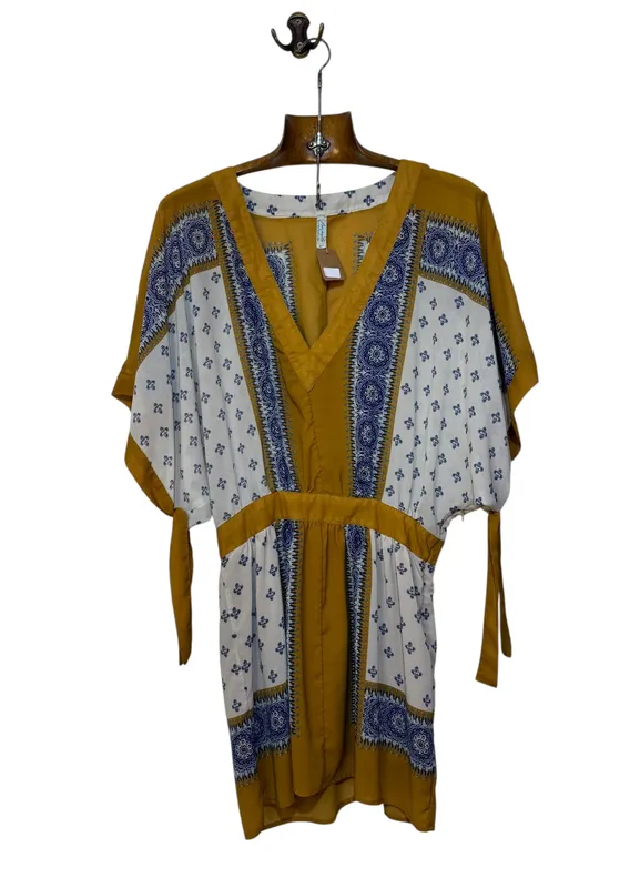 Vestido boho naranja y blanco