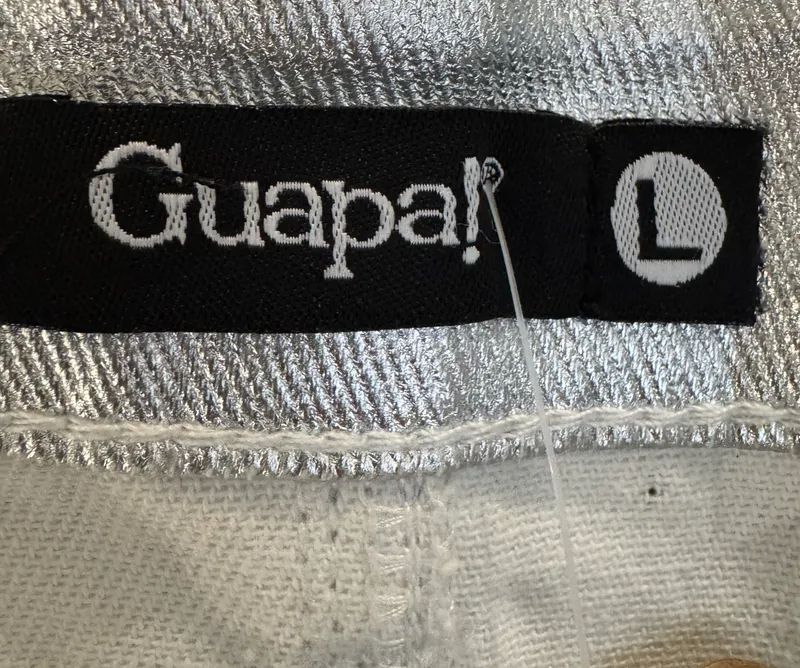 Pollera tubo metalizada plateada