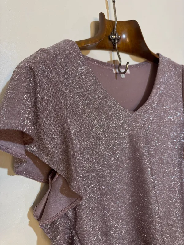 Blusa metalizada rosada