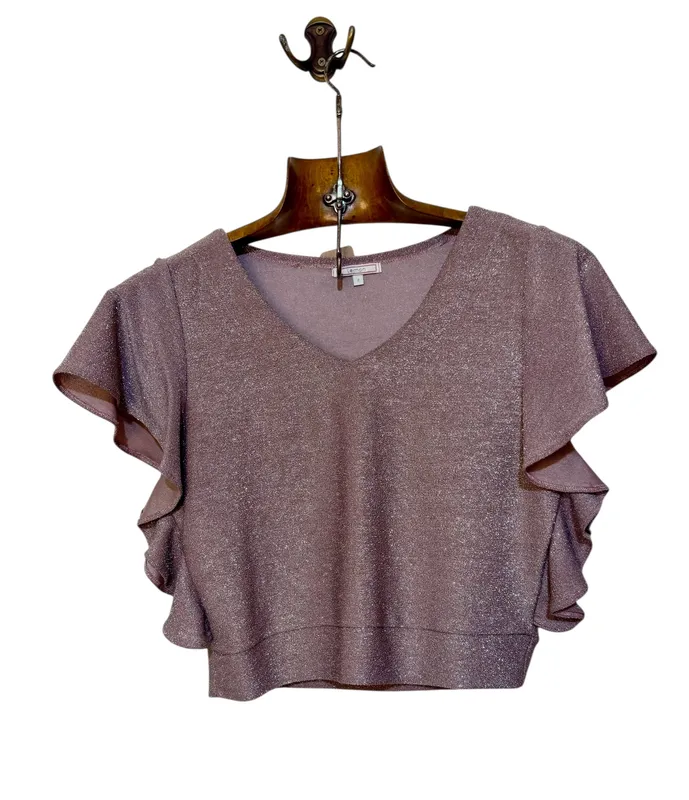 Blusa metalizada rosada