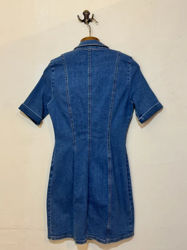 Vestido jean corto botones