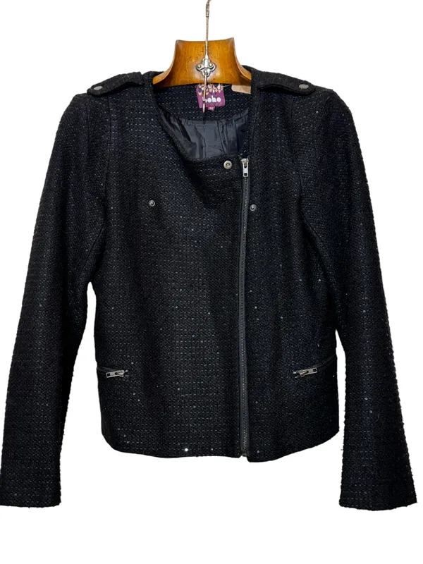 Chaqueta negra paño y lentejuelas