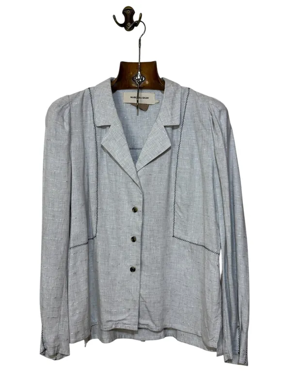 Saco gris con hilos plateados