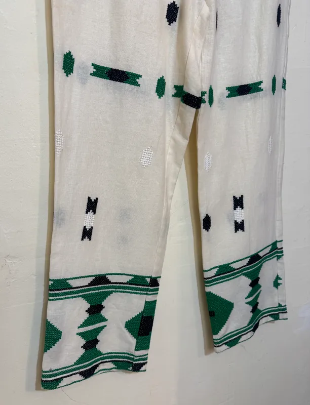 Pantalón de lino bordado