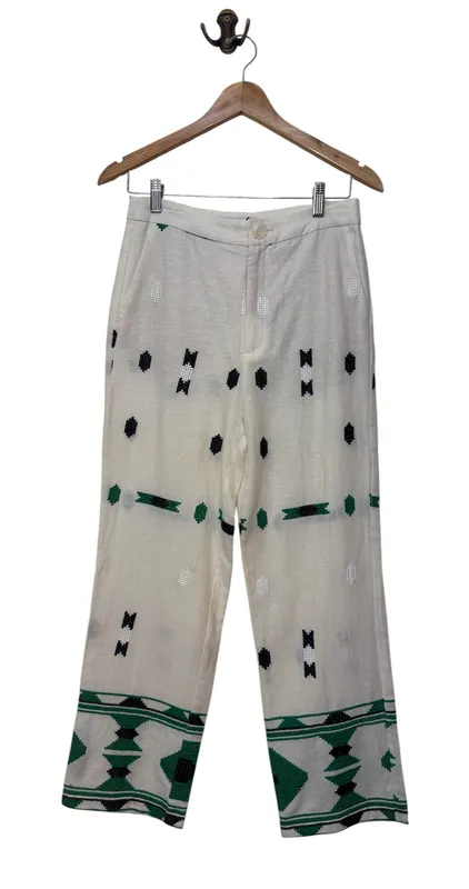 Pantalón de lino bordado