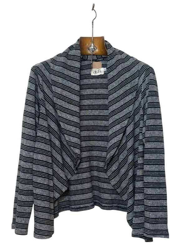 Saco sin botones negro y gris