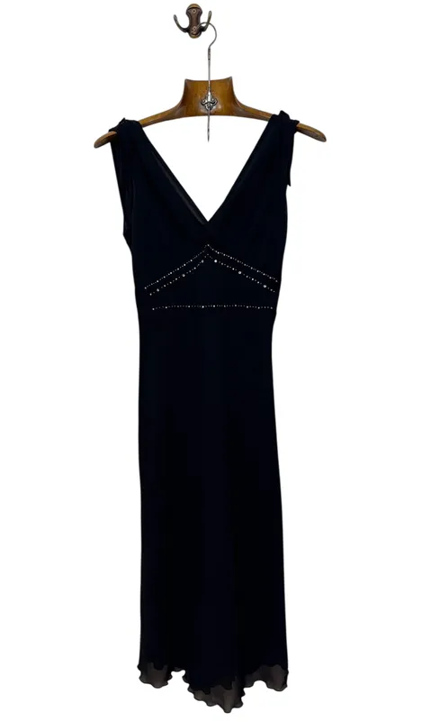 Vestido fiesta negro gasa