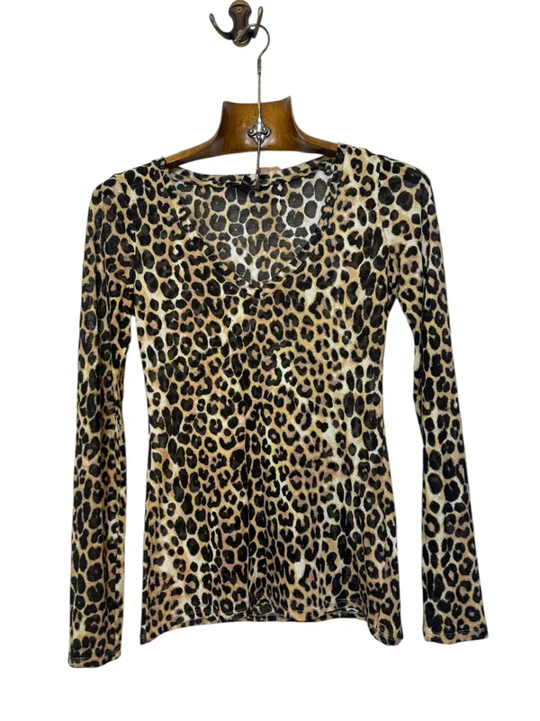 Remera animal print transparente