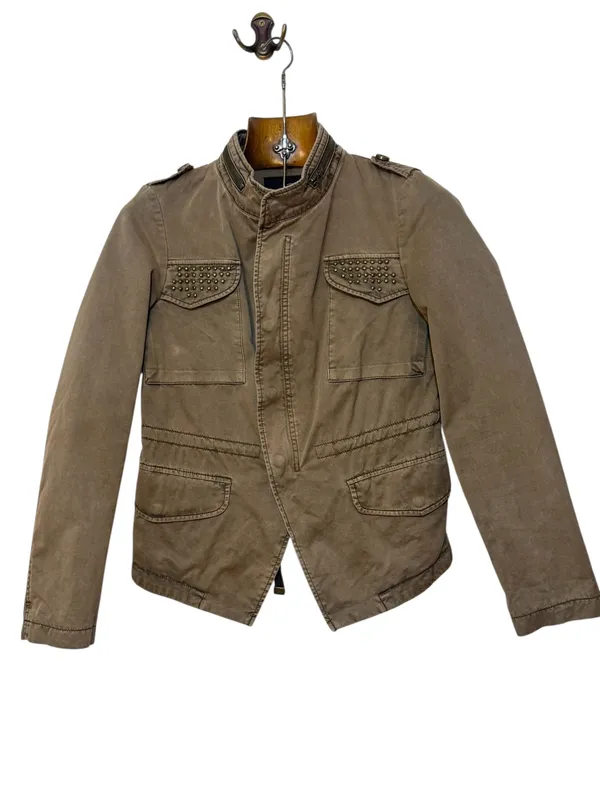 Campera de jean caqui