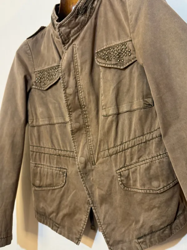 Campera de jean caqui