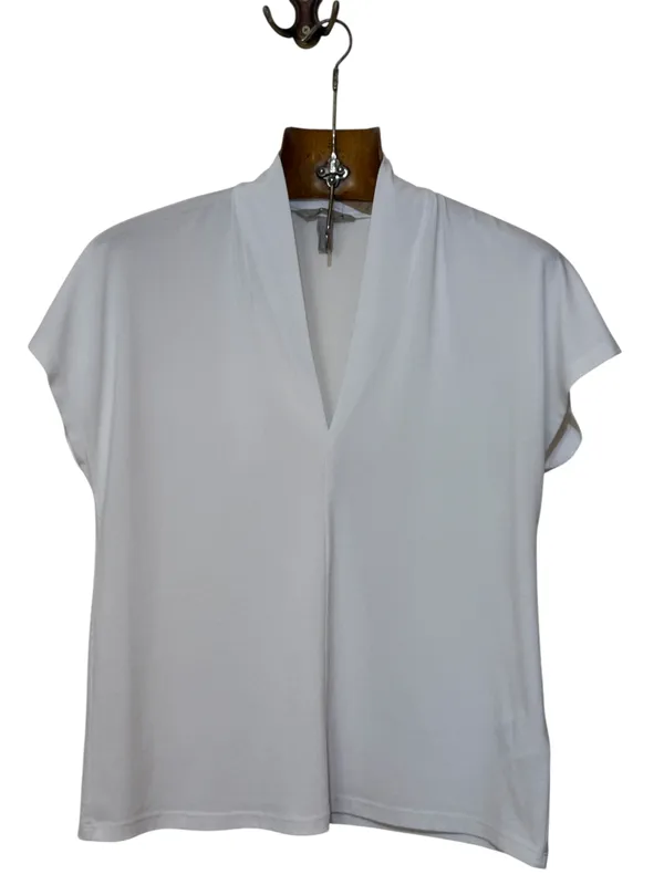 Blusa sin mangas blanca crepe