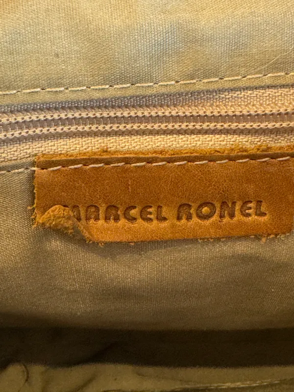 Cartera cuero y croco beige