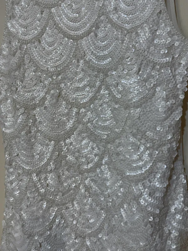 Musculosa lentejuelas blanca