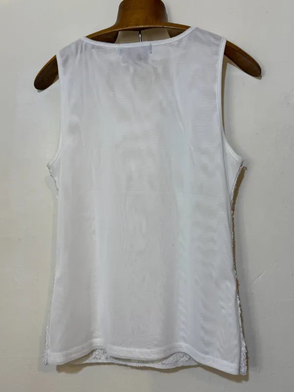 Musculosa lentejuelas blanca