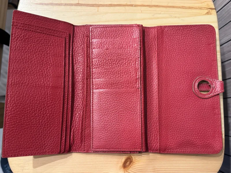 Billetera cuero rojo