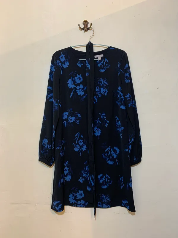 Vestido negro m/larga