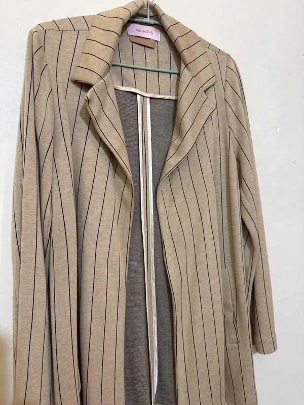 Chaqueta tela algodón beige