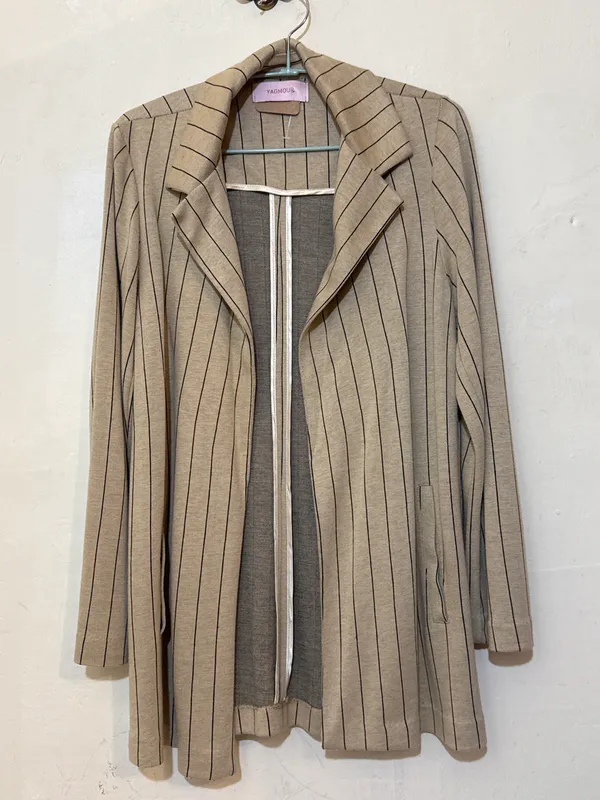 Chaqueta tela algodón beige