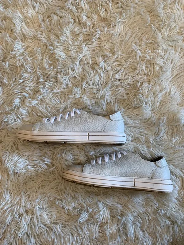 Championes cuero color blanco hielo PRUNE