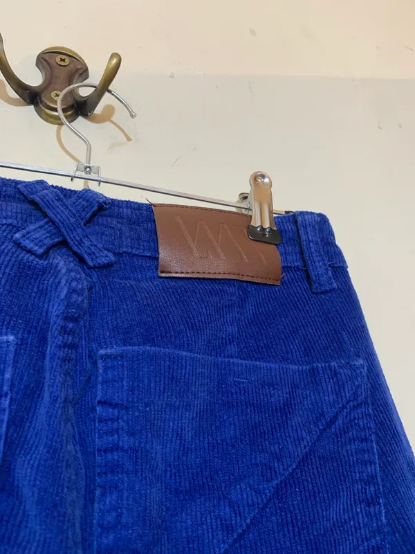 Pantalon pana azul francia