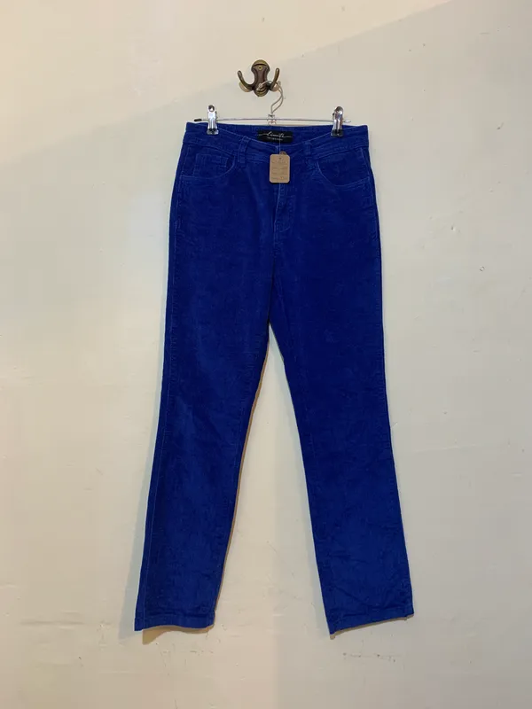 Pantalon pana azul francia