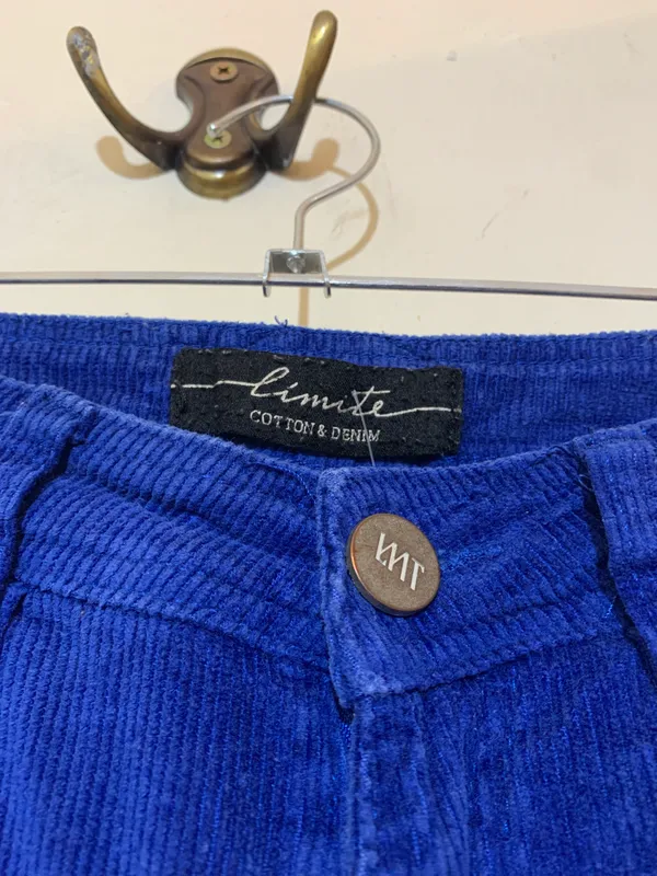 Pantalon pana azul francia