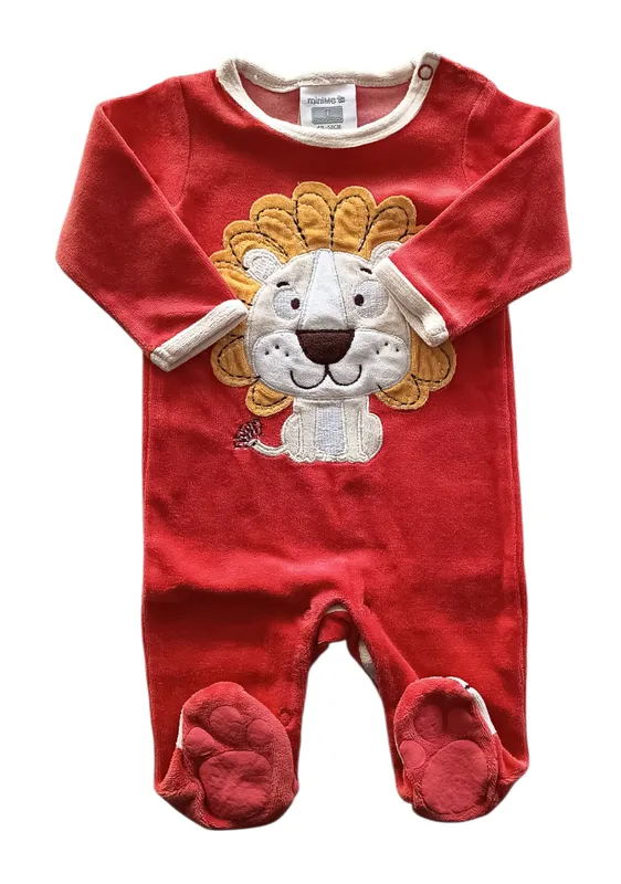 Dormilón de plush naranja con león