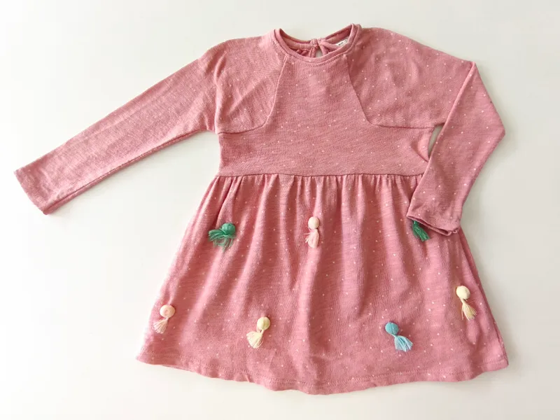 Vestido manga larga. zara. talle: 18 - 24 m.