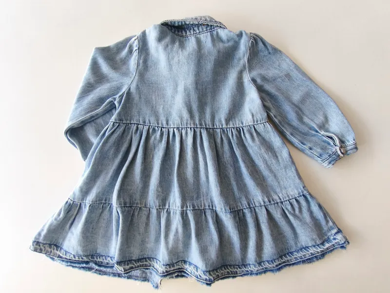 Vestido camisero manga larga. zara. talle: 12 - 18 meses.