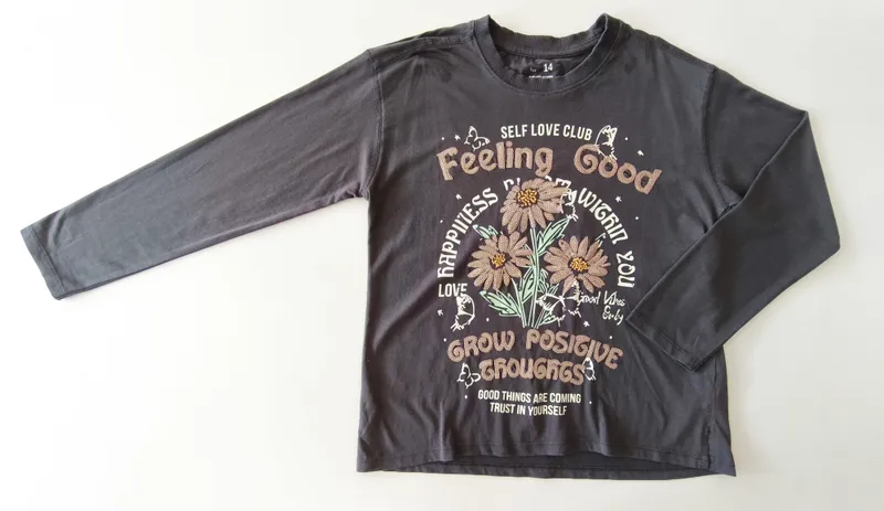 Remera manga larga. bronzini. talle: 14.