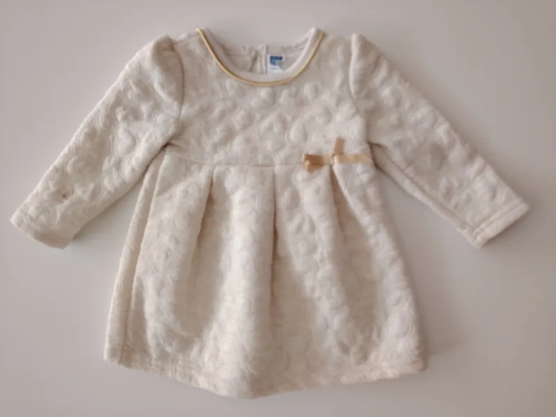 vestido manga larga. ackermans. Talle: 6 - 12 meses