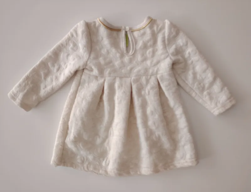 vestido manga larga. ackermans. Talle: 6 - 12 meses