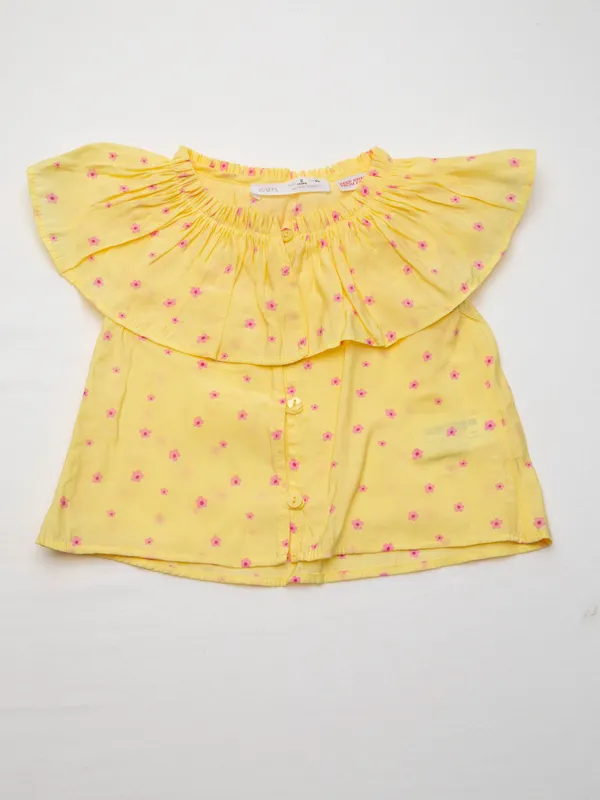 Blusa amarilla flores zara