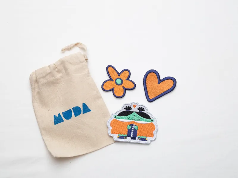 Set x3 parches muda naranja