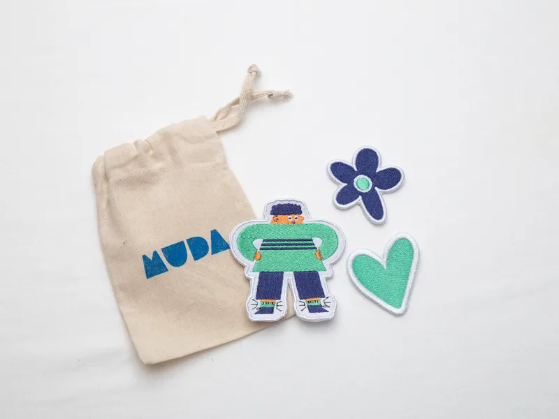 Set x3 parches muda azul