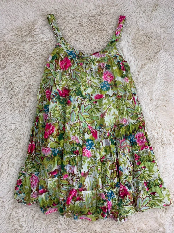 Vestido verde floreado indian style