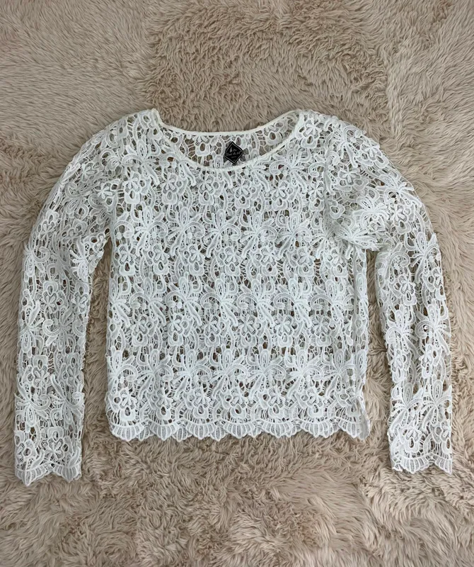 Remera manga larga de broderie blanc du nil t2