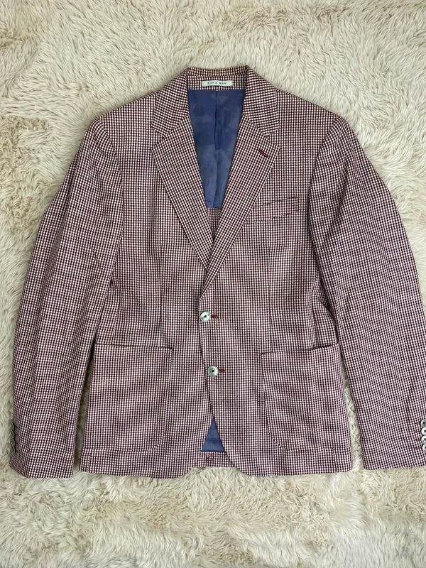 Blazer cuadrille rojo zara t48