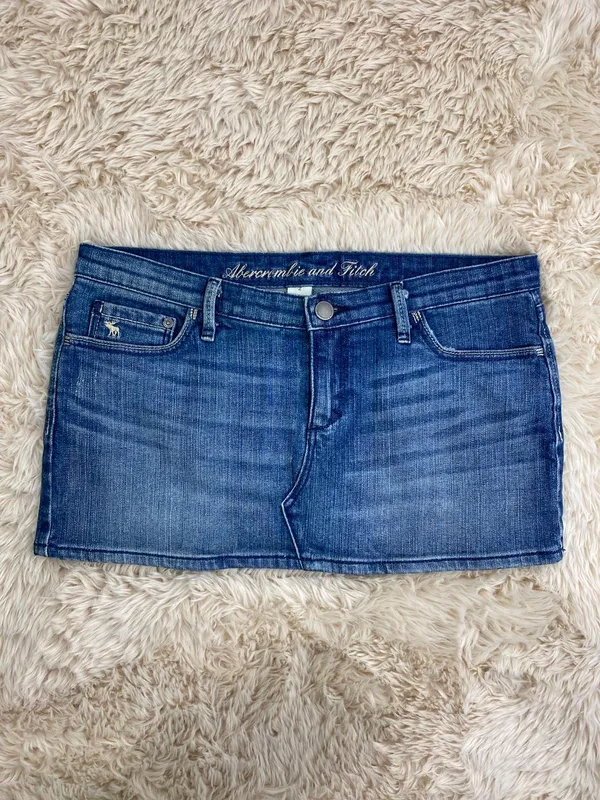 Pollera de jean azul abercrombie and fitch t2